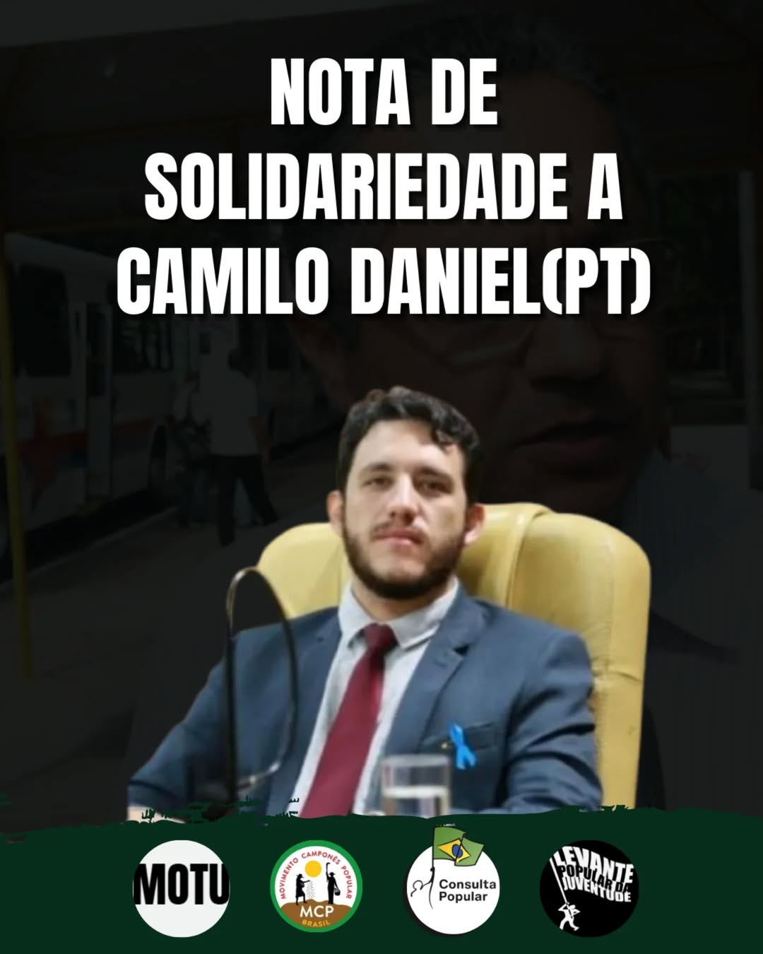Nota de solidariedade a Camilo Daniel (PT) e em defesa dos trabalhadores do transporte público